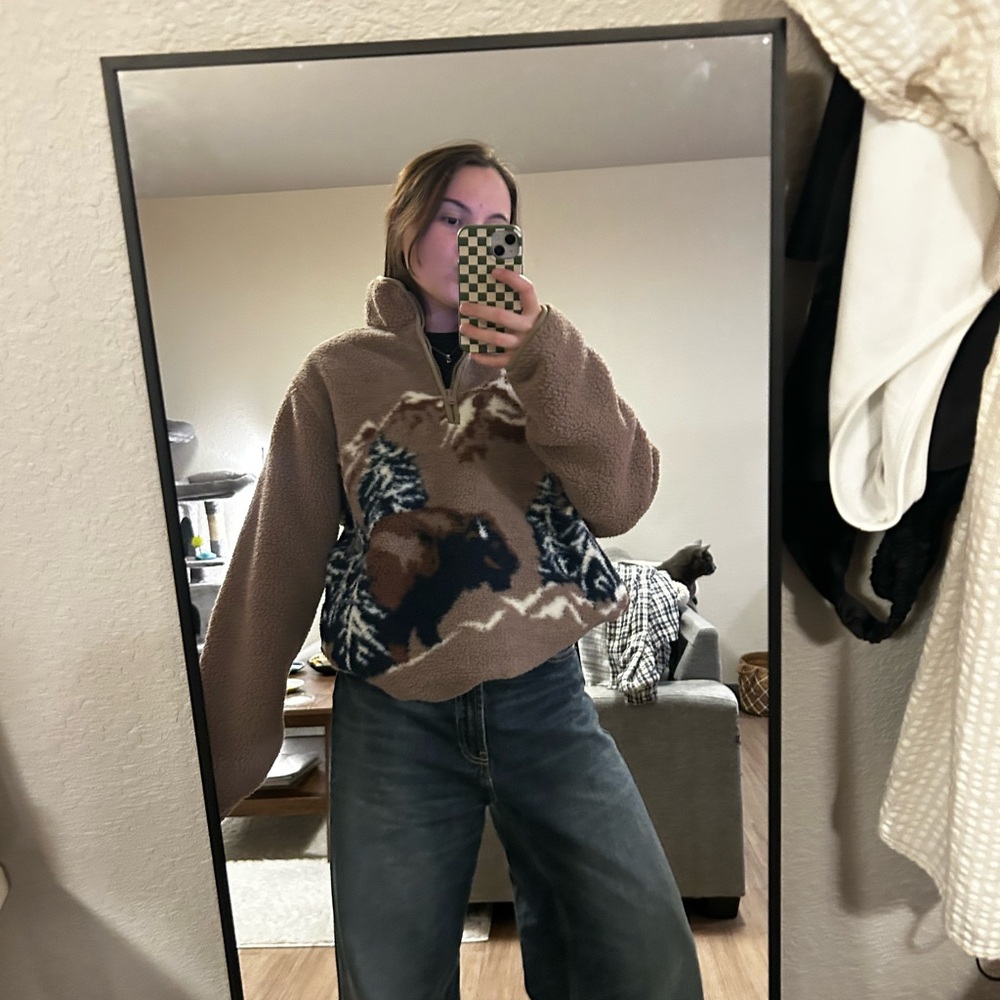 Old Navy Sherpa Quarter Zip Sweater